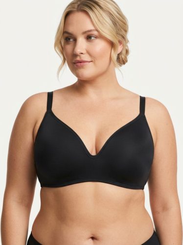 Week fekete merevítő nélküli plus size melltartó