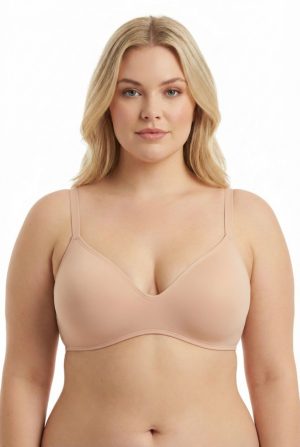 Week testszínű merevítő nélküli plus size melltartó