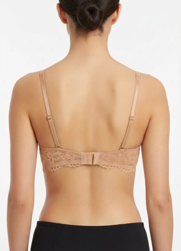 Revolu-sheen pánt nélküli testszínű csipkés melltartó