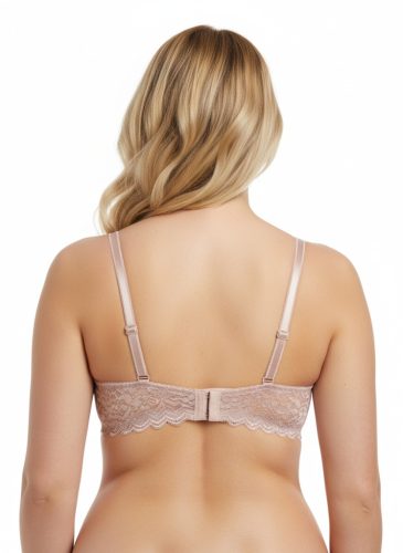 Pretty púder színű csipkés plus size melltartó