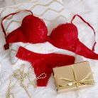 Brace piros csipkés push up melltartó