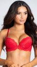 Brace piros csipkés push up melltartó