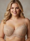 Embrace testszínű plus size melltartó