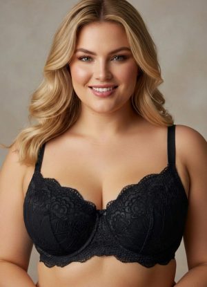 Embrace it fekete csipkés plus size melltartó