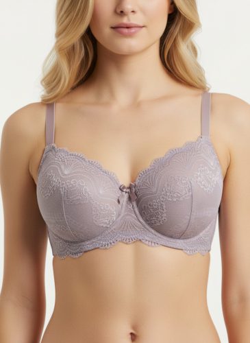 Having púder színű csipkés plus size melltartó