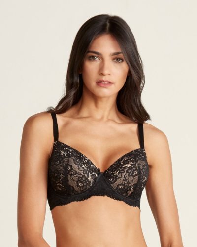 Devotion fekete csipkés plus size melltartó