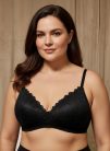 Lacy fekete csipkés plus size merevítő nélküli melltartó