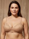 Lacy testszínű csipkés plus size merevítő nélküli melltartó