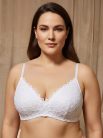 Lacy Fehér csipkés plus size merevítő nélküli melltartó