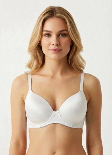BH fehér basic lélegző push up melltartó