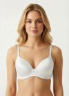 BH fehér basic lélegző push up melltartó