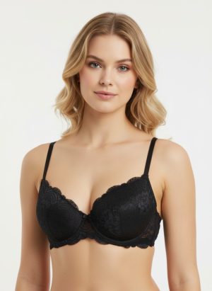 Fantasy fekete csipkés extreme push up melltartó