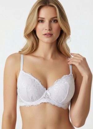 BH Fehér csipkés slight push up melltartó
