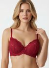 BH piros csipkés slight push up melltartó