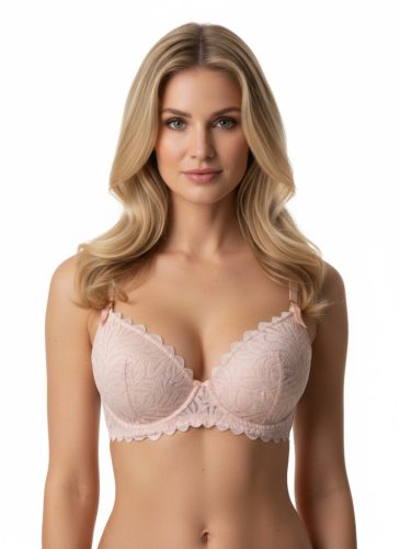Adore rózsaszín csipkés slight push up melltartó