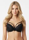 Exkluzív csipkés pánttal díszített push up melltartó
