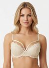 Exkluzív csipkés pánttal díszített ivory push up melltartó