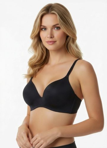 BH fekete merevítő nélküli lézervágott melltartó