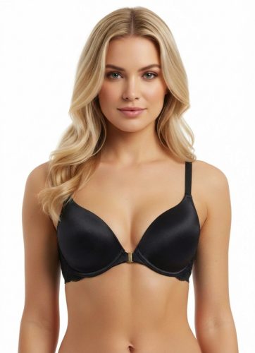 Race fekete elöl kapcsos szivacsos melltartó