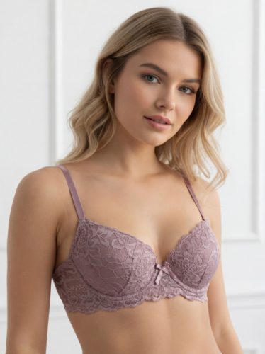 Harmony púder színű hosszított csipkés melltartó