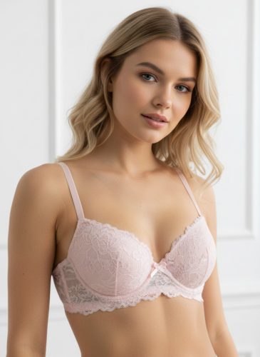 Harmony fekete hosszított csipkés melltartó