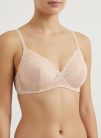 Beauty rózsaszín merevítő nélküli csipkés melltartó