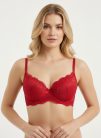 Romance piros csipkés push up melltartó
