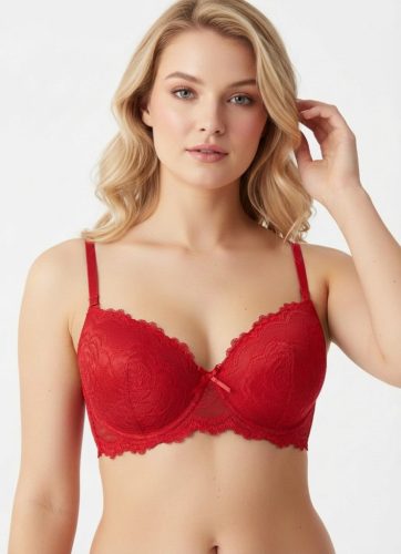 MRL piros csipkés extreme push up melltartó