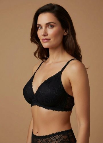 Red carpet fekete csipkés merevítő nélküli melltartó