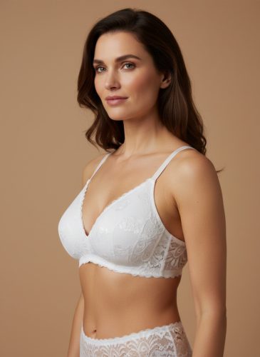 Red carped fehér csipkés merevítő nélküli melltartó