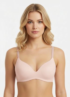 Lady lurex púder színű merevítő nélküli melltartó