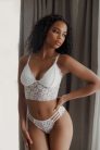 Lacey Fehér csipkés hosszított merevítő nélküli bralette