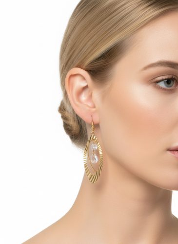 Arany színű köves fülbevaló