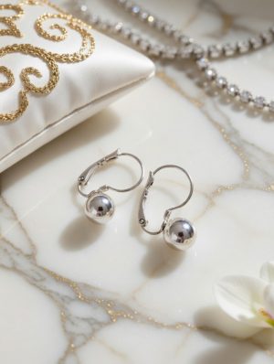 Nemesacél gömb fülbevaló