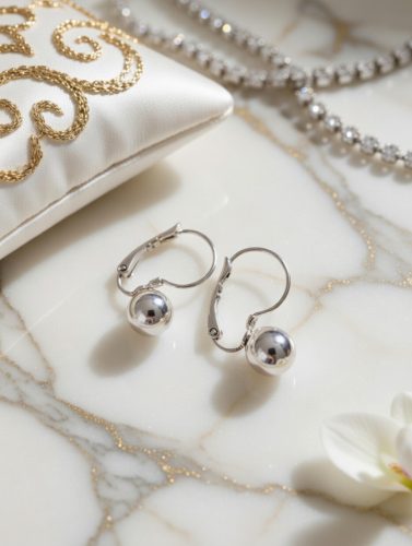 Nemesacél gömb fülbevaló