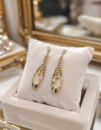 Arany színű strasszos fülbevaló