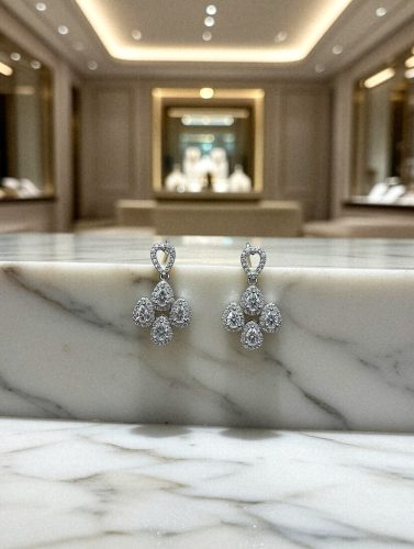 Különleges formájú ezüst színű fülbevaló