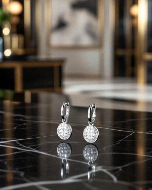 Apró ezüst köves nemesacél fülbevaló