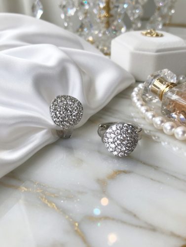 Apróköves nemesacél fülbevaló