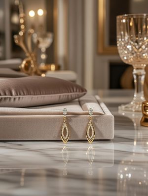 Arany színű bedugós nemesacél fülbevaló kövekkel