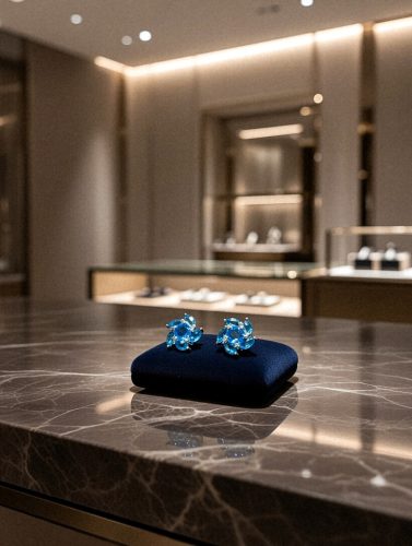 Rose gold virágos köves fülbevaló