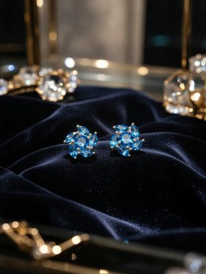 Kék köves fülbevaló