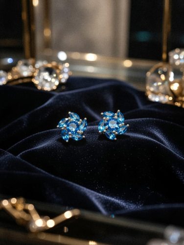 Kék köves fülbevaló