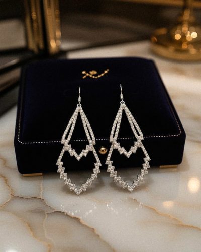 Exkluzív ezüstös fülbevaló