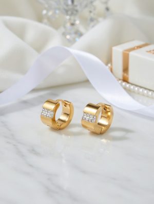 Nemesacél köves fülbevaló