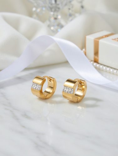 Nemesacél köves fülbevaló