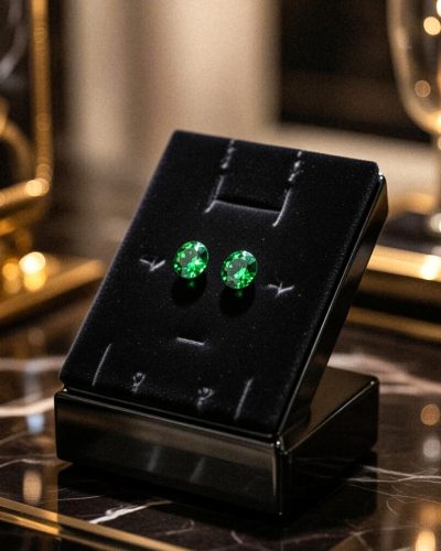 Almazöld köves nemesacél fülbevaló