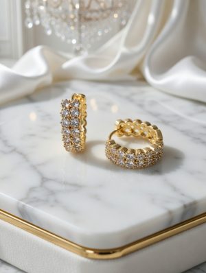 Arany köves karika fülbevaló