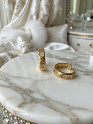 Görög mintázatú köves fülbevaló