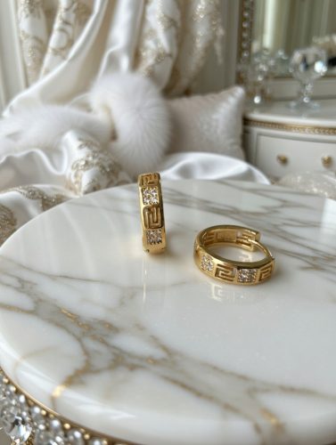 Görög mintázatú köves fülbevaló